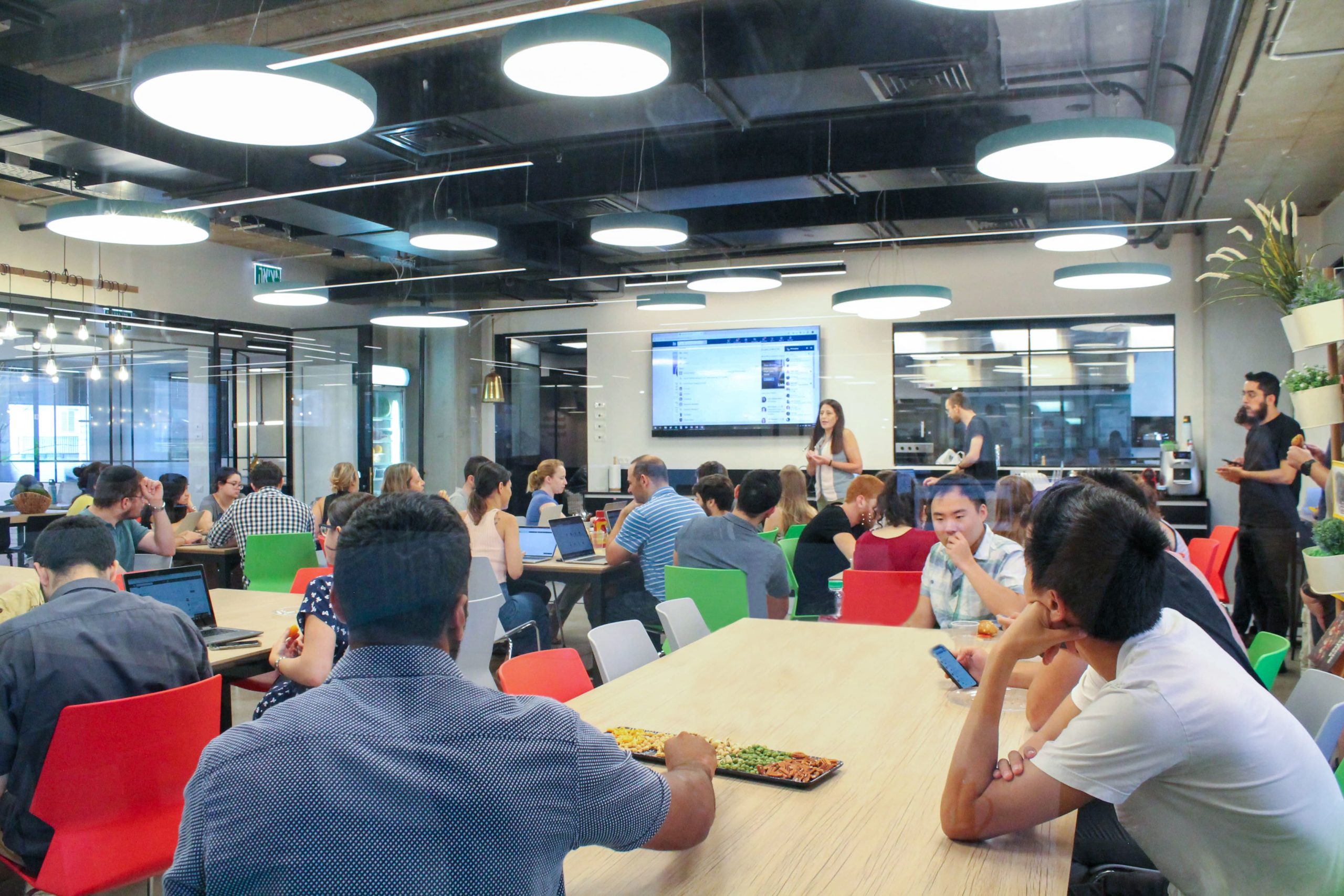 People sitting down for a conference